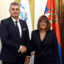13 October 2019 National Assembly Speaker Maja Gojkovic and the Parliament Speaker of Montenegro Ivan Brajovic